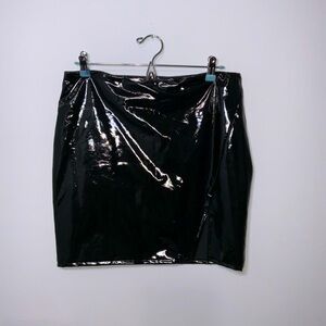 XL Latex Black Fashion Nova Mini Skirt